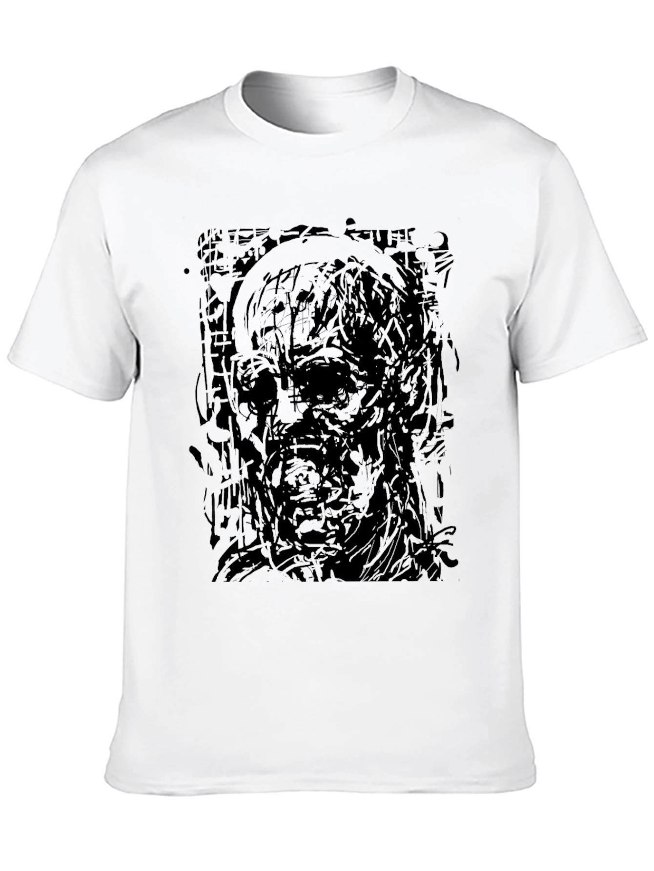 Abstract Zombie Graphic Black T-Shirt