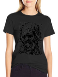 Abstract Zombie Graphic Black T-Shirt