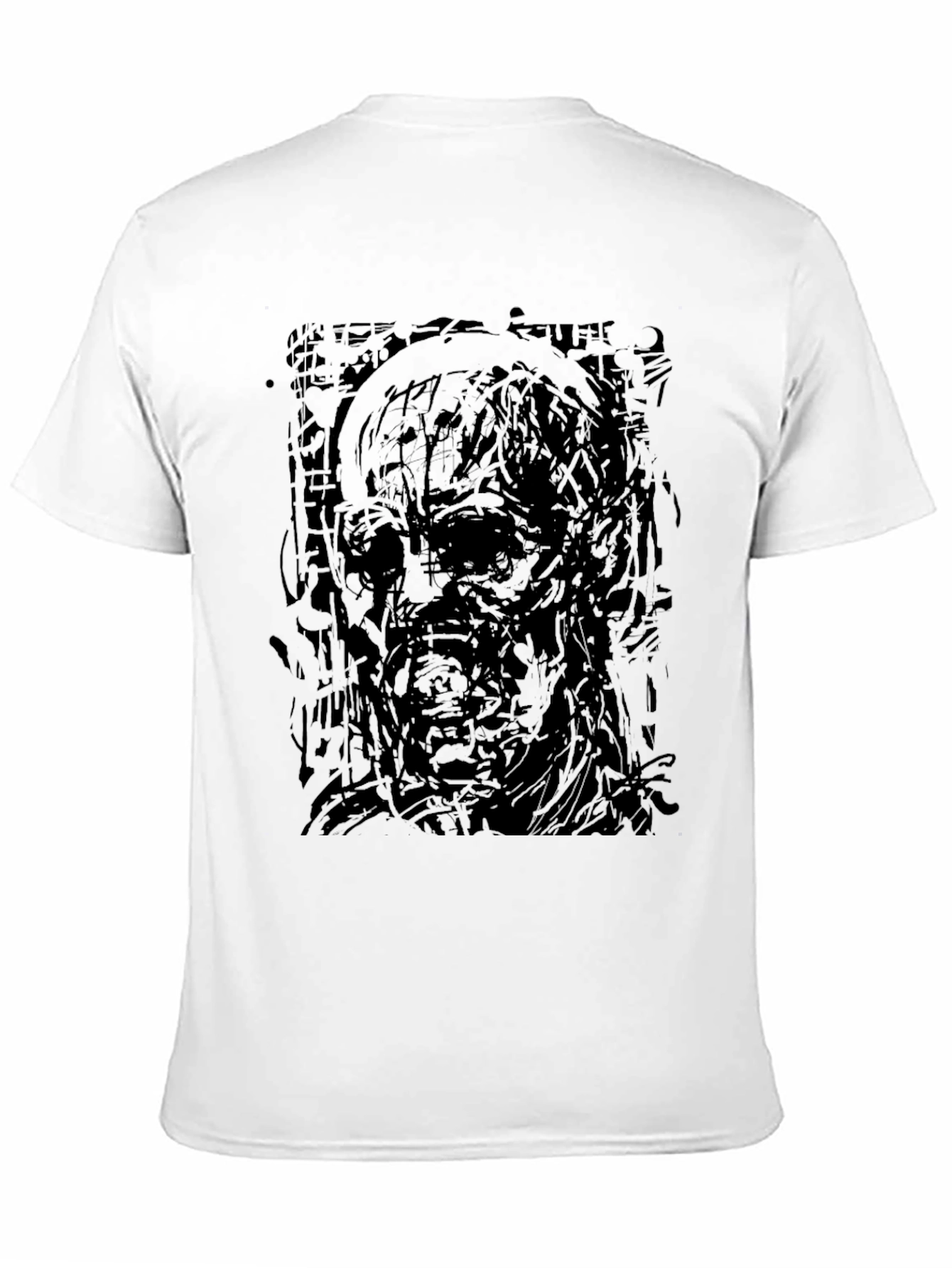Abstract Zombie Graphic Black T-Shirt