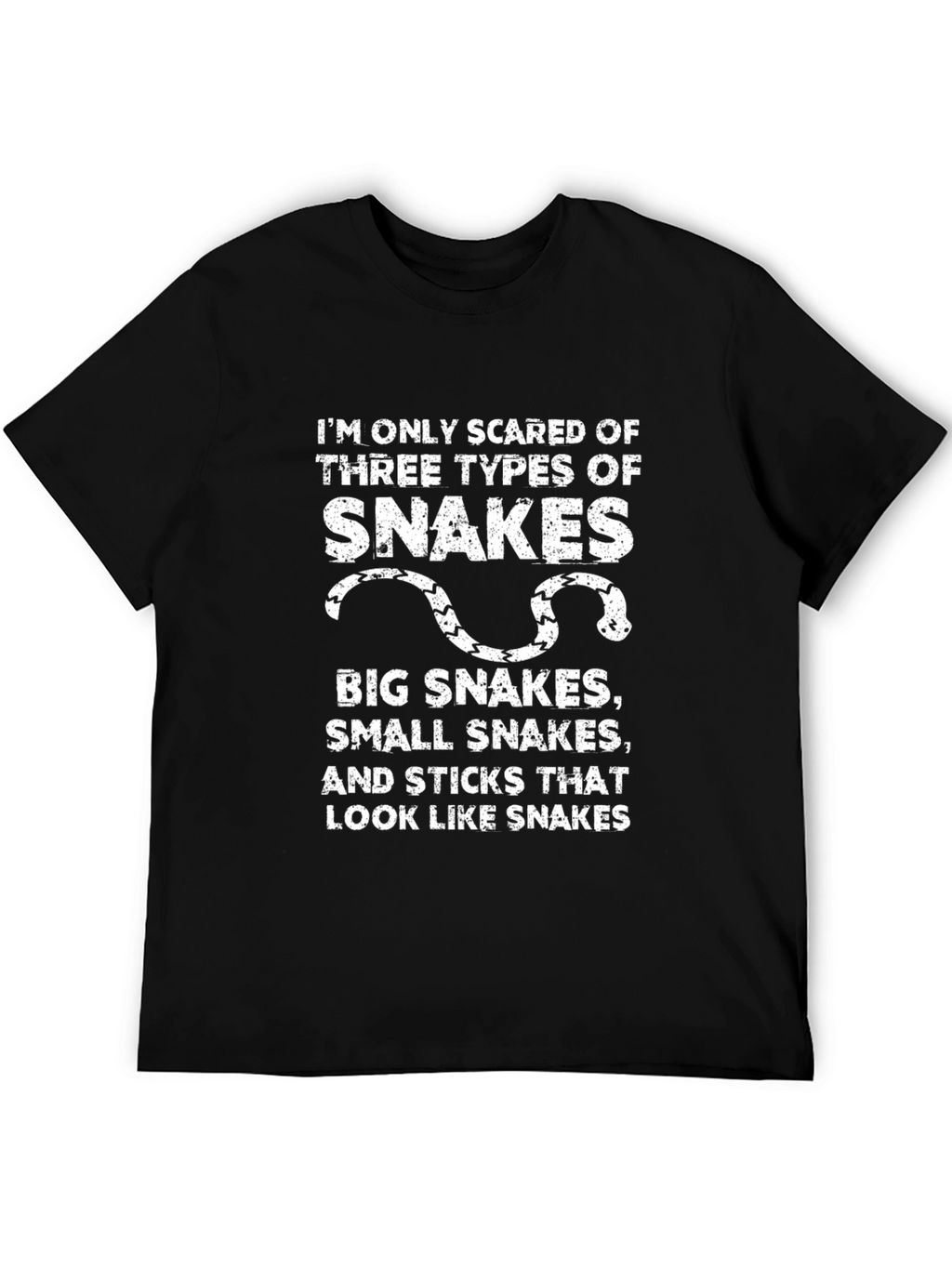 Scared of Snakes T-Shirt Funny Novelty Tee
