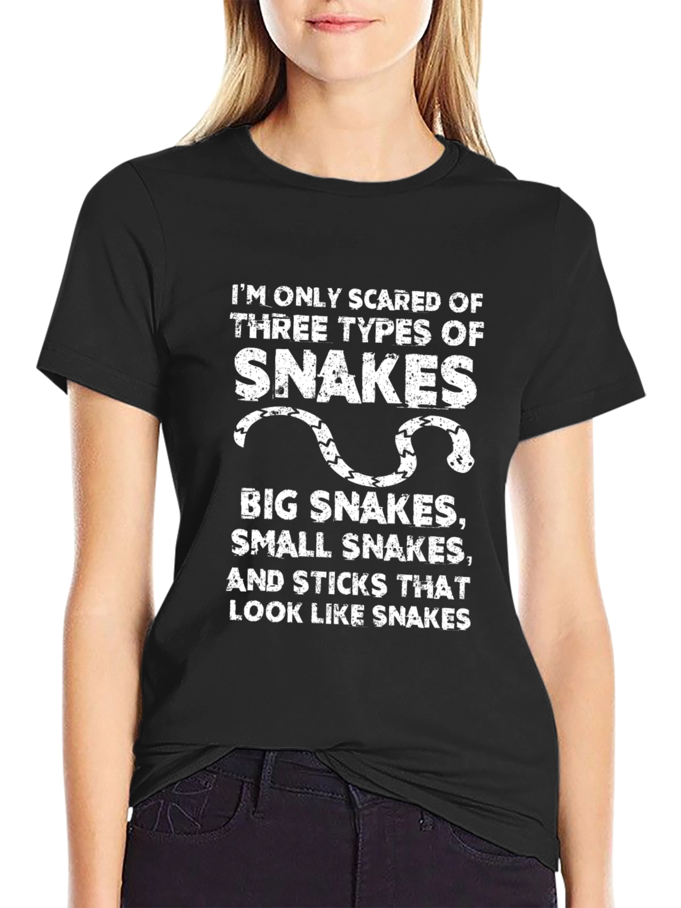 Scared of Snakes T-Shirt Funny Novelty Tee
