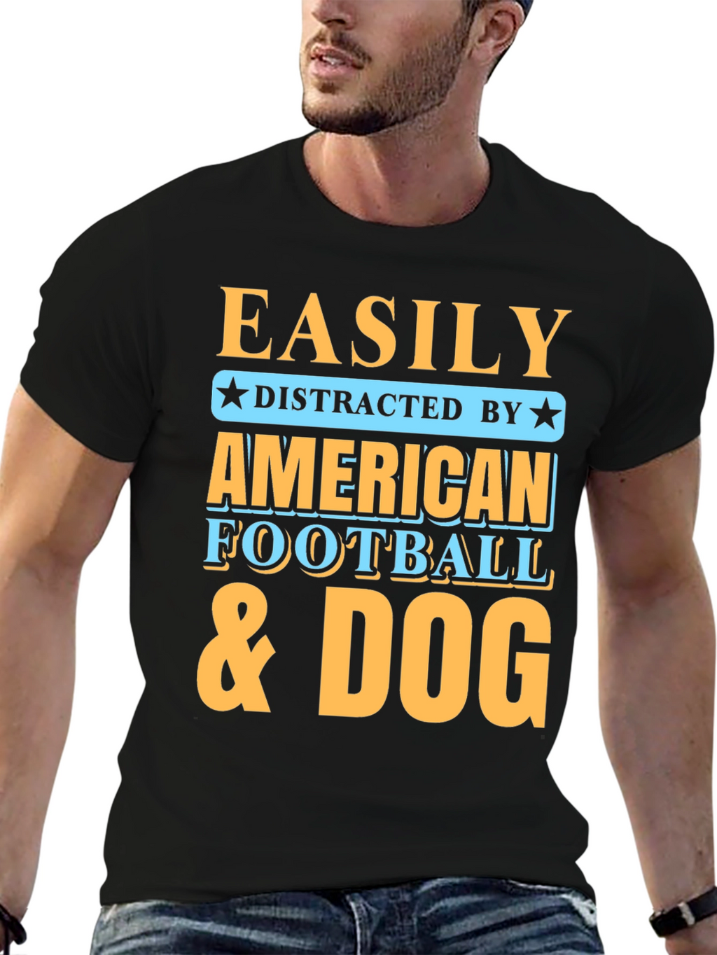 Easily Distracted T-Shirt - Football & Dog