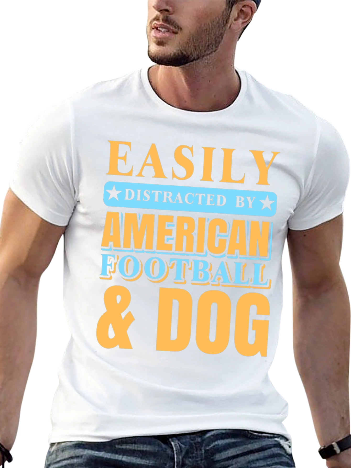 Easily Distracted T-Shirt - Football & Dog