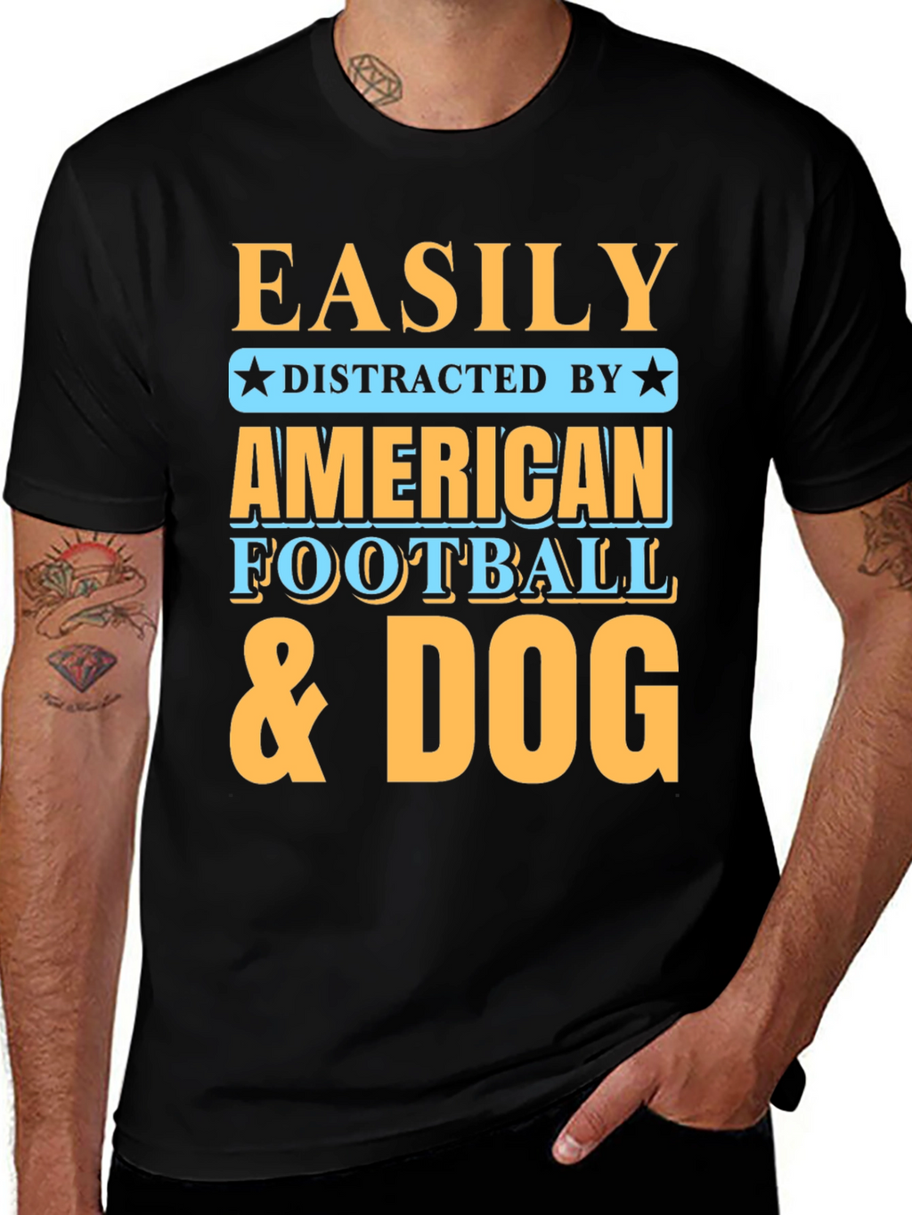 Easily Distracted T-Shirt - Football & Dog