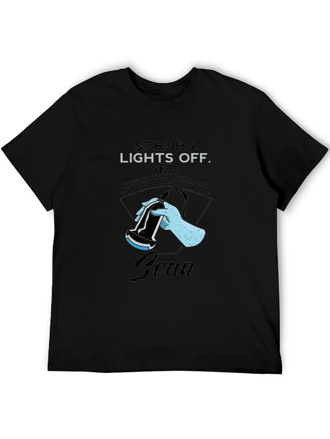 Scrubs Lights Off Scan T-Shirt - Medical Ultrasound Graphic Tee