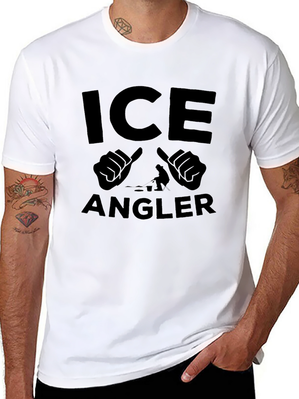 Ice Angler Black Graphic T-Shirt