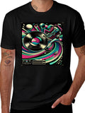 Retro Music Graphic Tee - Black