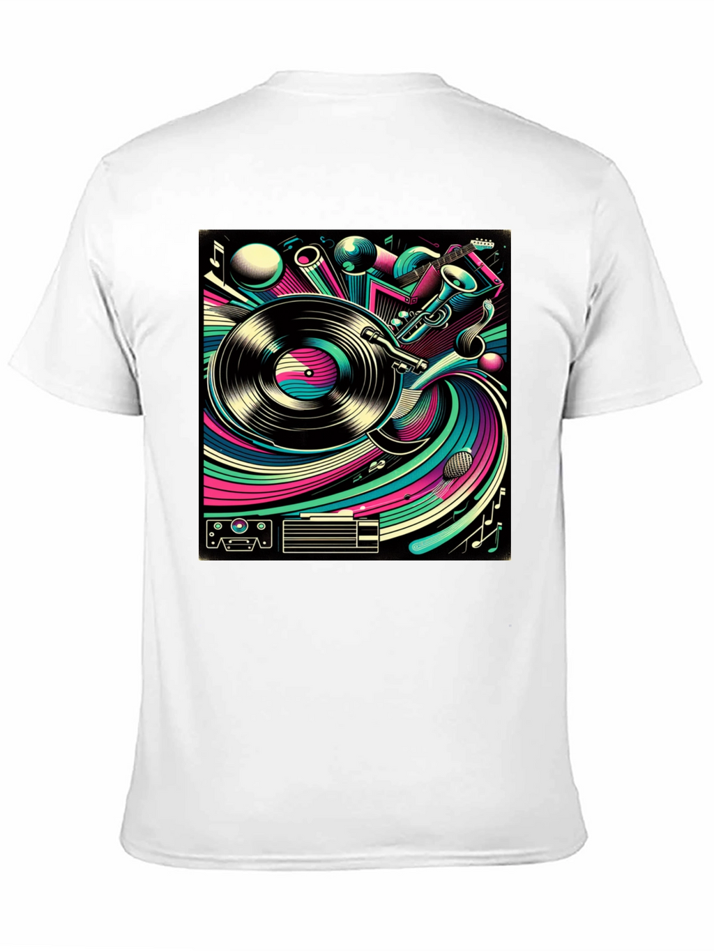 Retro Music Graphic Tee - Black