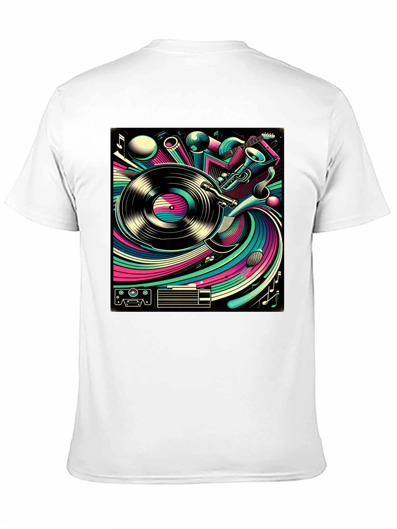 Retro Music Graphic Tee - Black