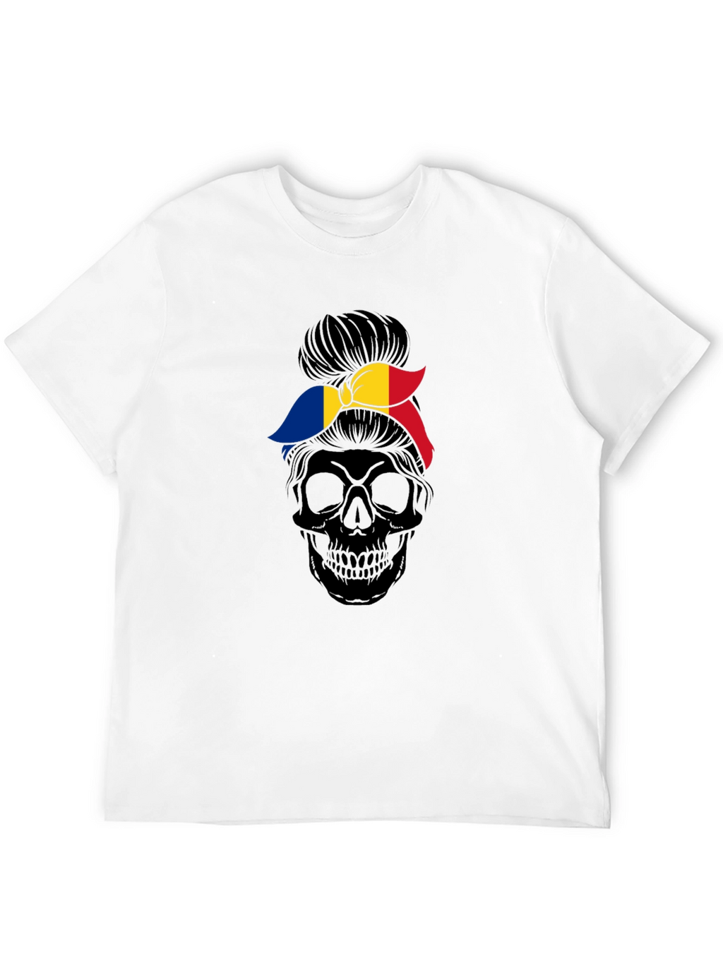 Skull with Romania Flag Bandana T-Shirt