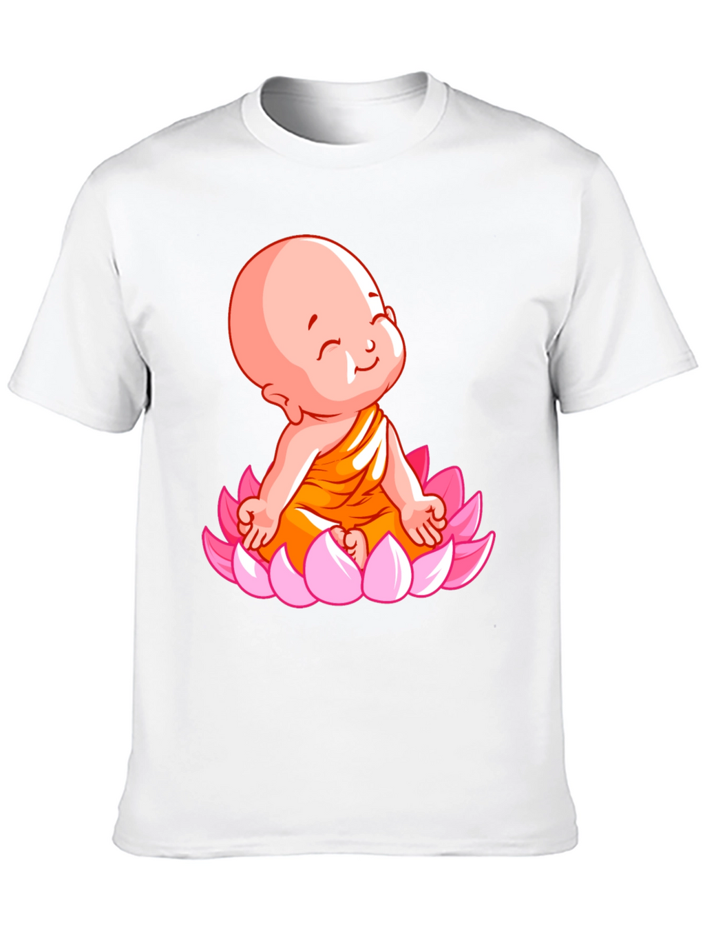 Cute Baby Buddha Lotus Flower T-Shirt - Black