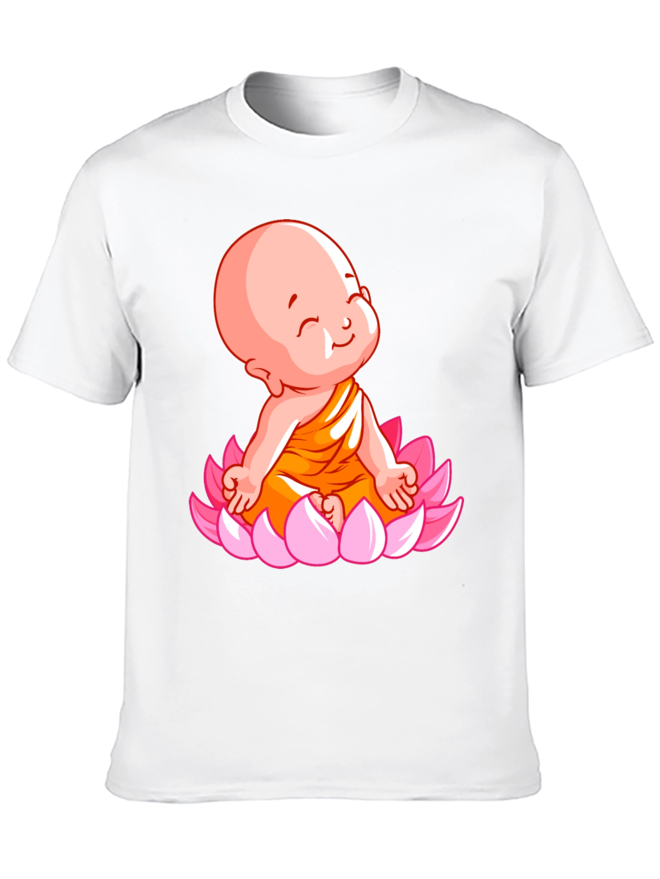 Cute Baby Buddha Lotus Flower T-Shirt - Black