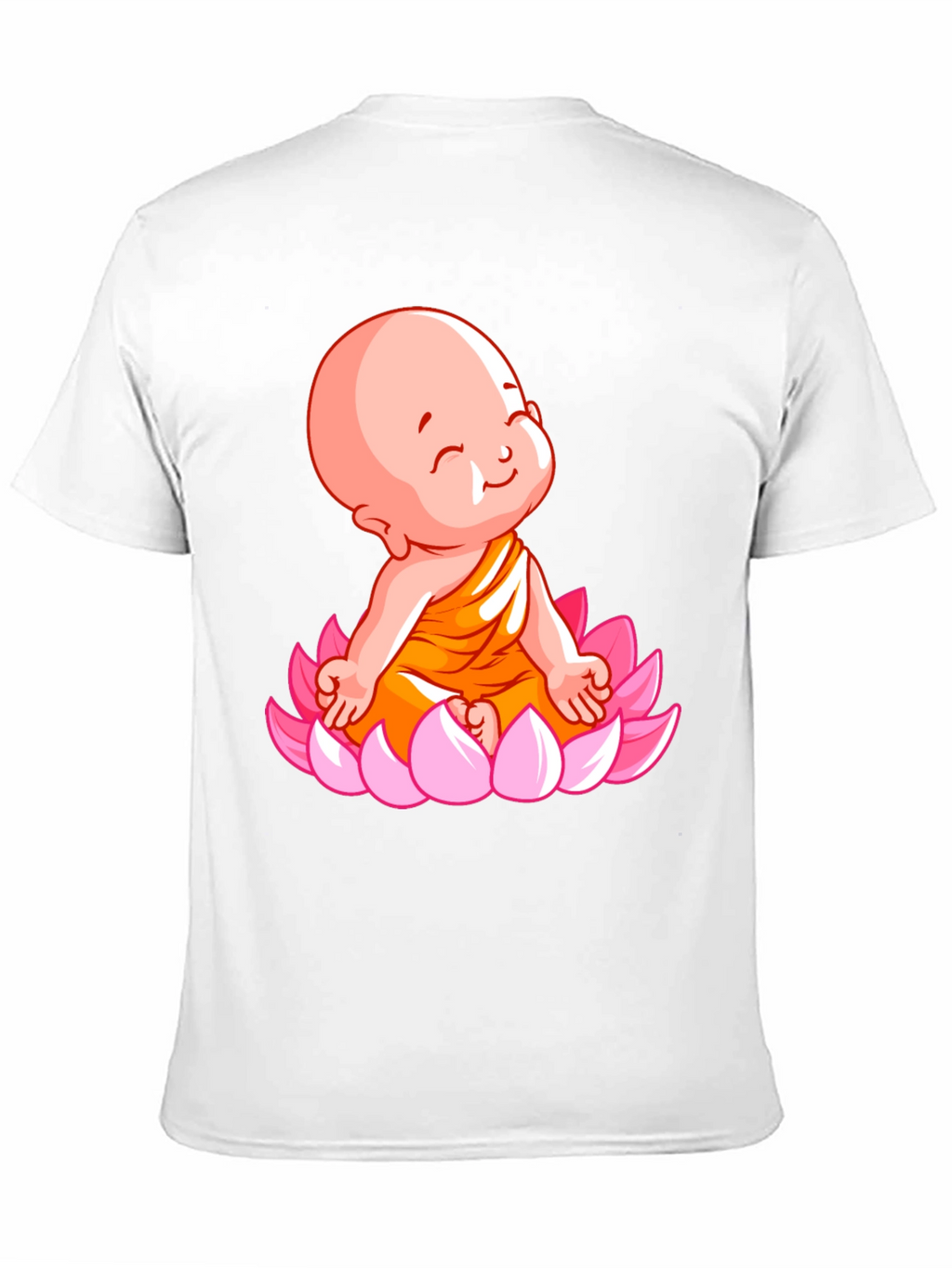 Cute Baby Buddha Lotus Flower T-Shirt - Black