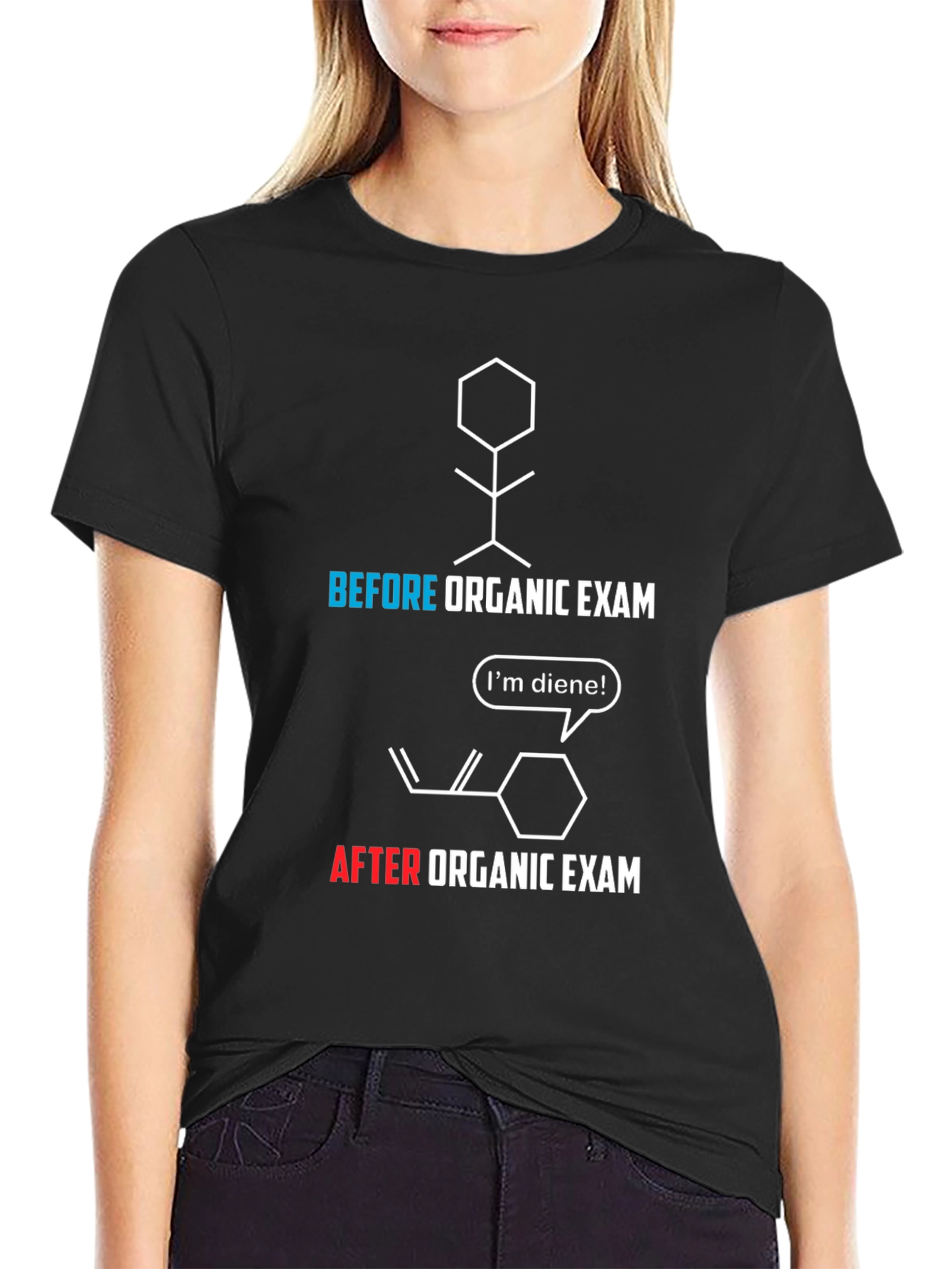Organic Chemistry Exam T-Shirt - Before and After Funny Tee
