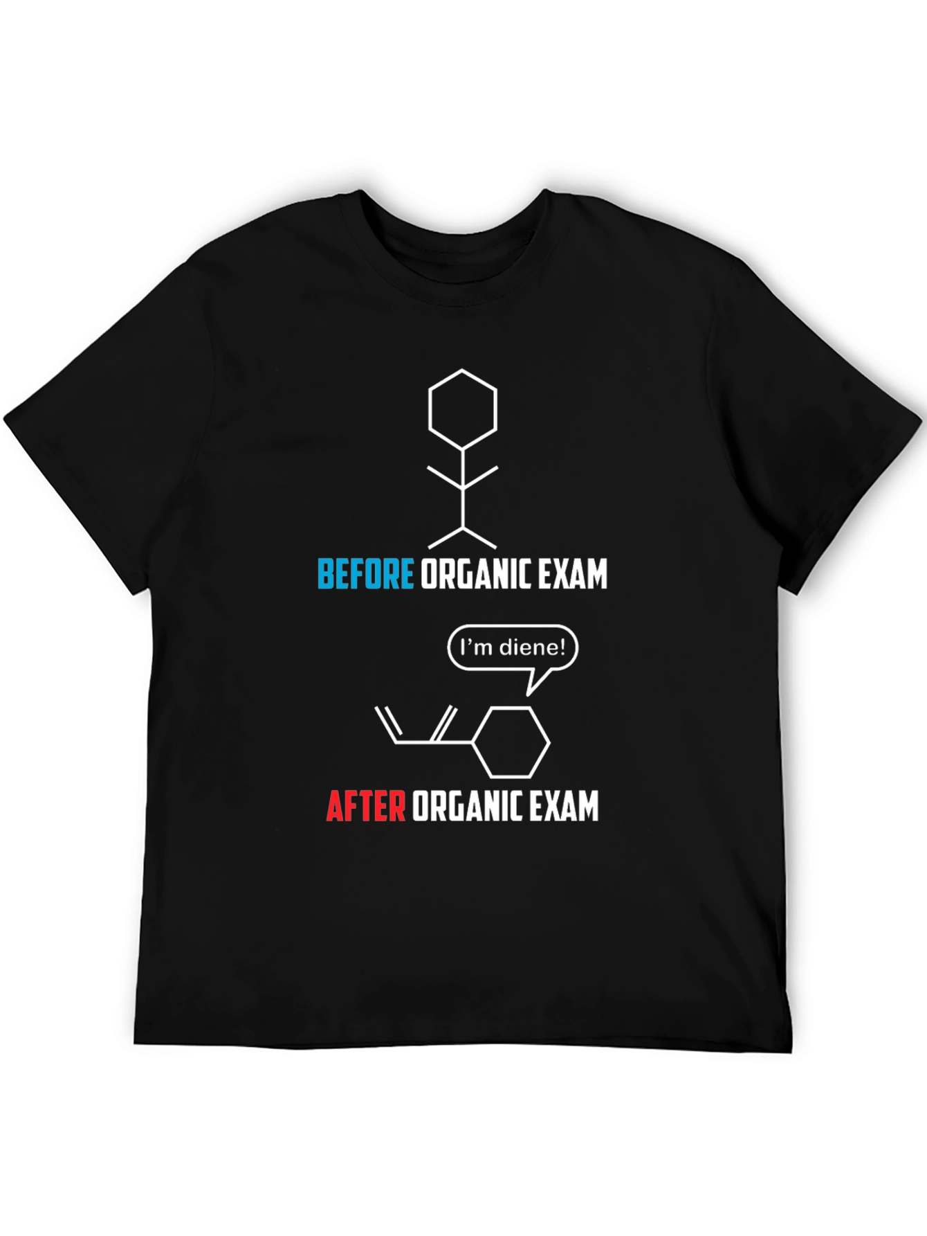 Organic Chemistry Exam T-Shirt - Before and After Funny Tee