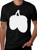 Novelty Fruit Graphic Tee - Black Cotton Blend