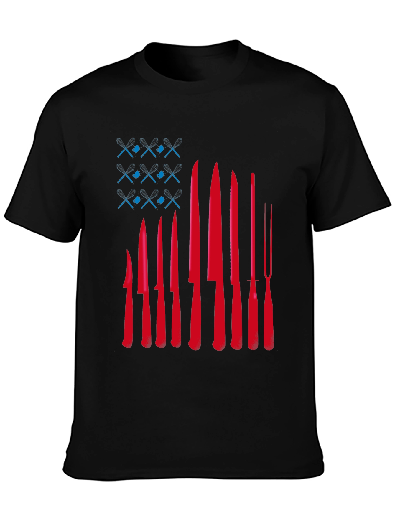 Chef Knife Flag T-Shirt - Culinary Pride