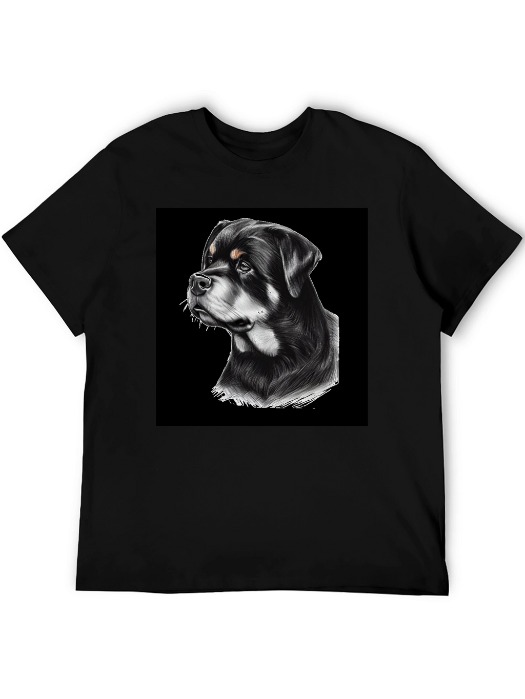 Rottweiler Graphic T-Shirt - Black Cotton Tee