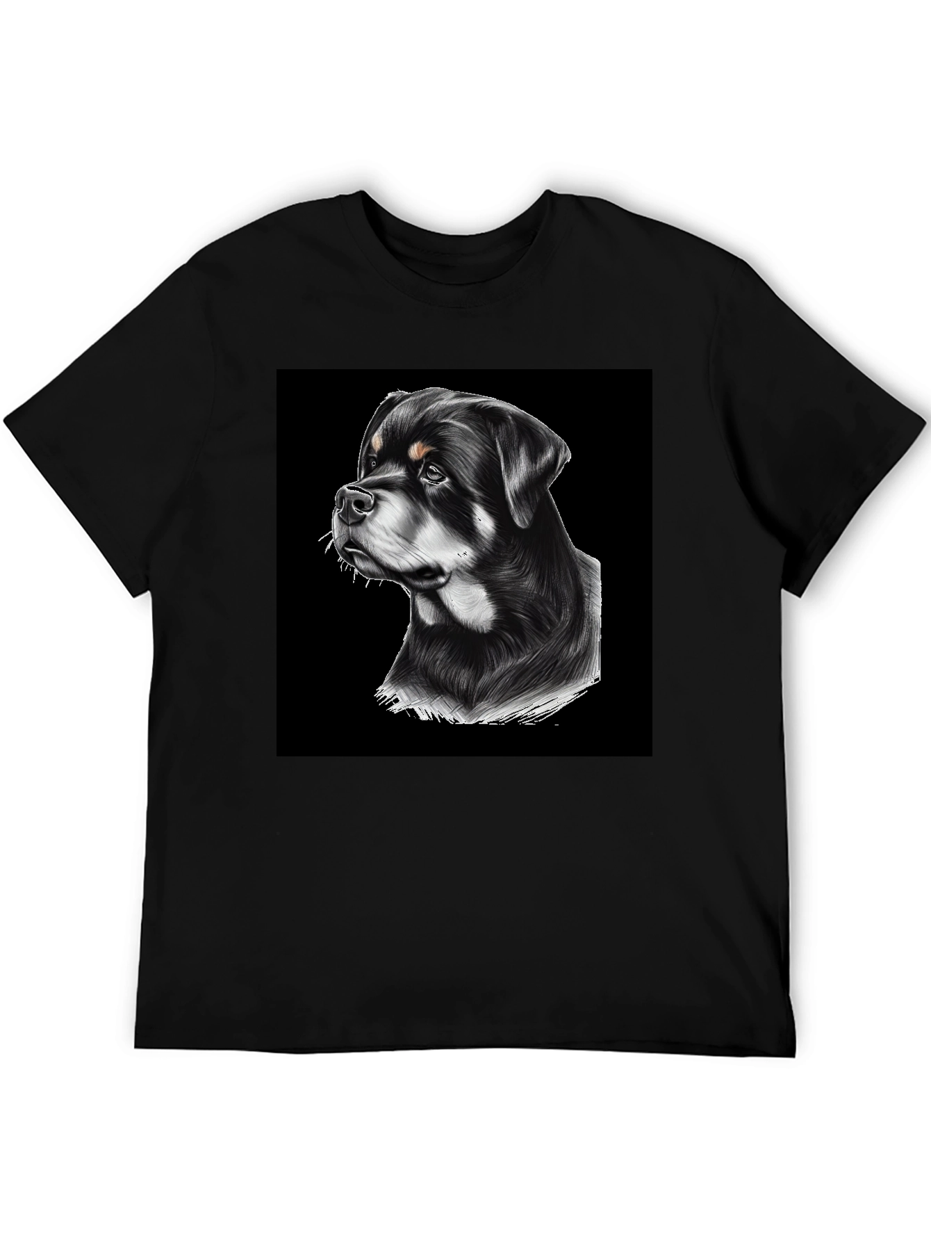 Rottweiler Graphic T-Shirt - Black Cotton Tee