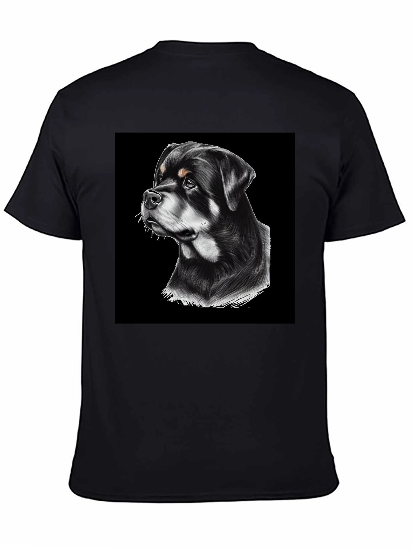 Rottweiler Graphic T-Shirt - Black Cotton Tee