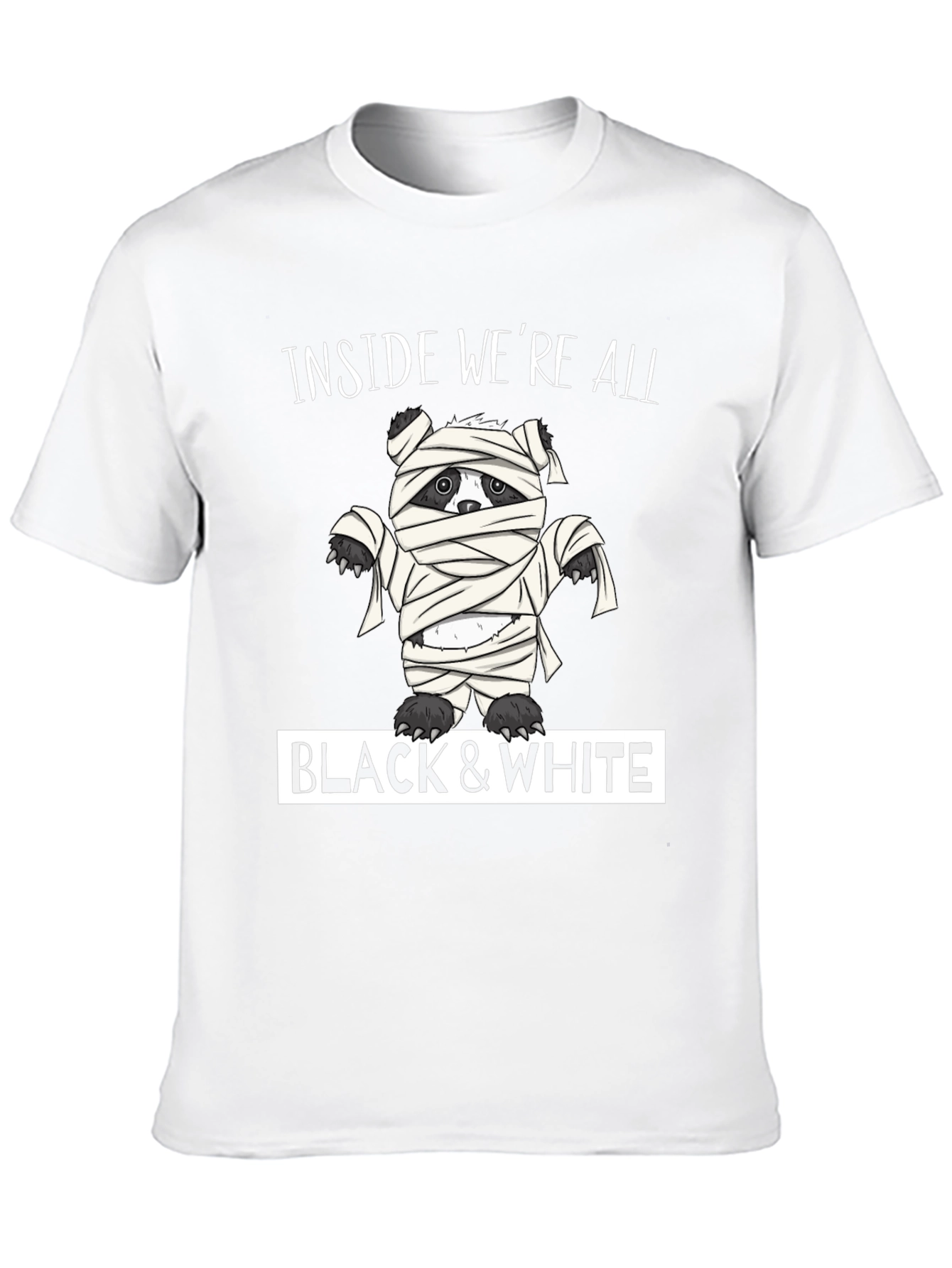 Inside Were All Black & White Mummy Bear T-Shirt
