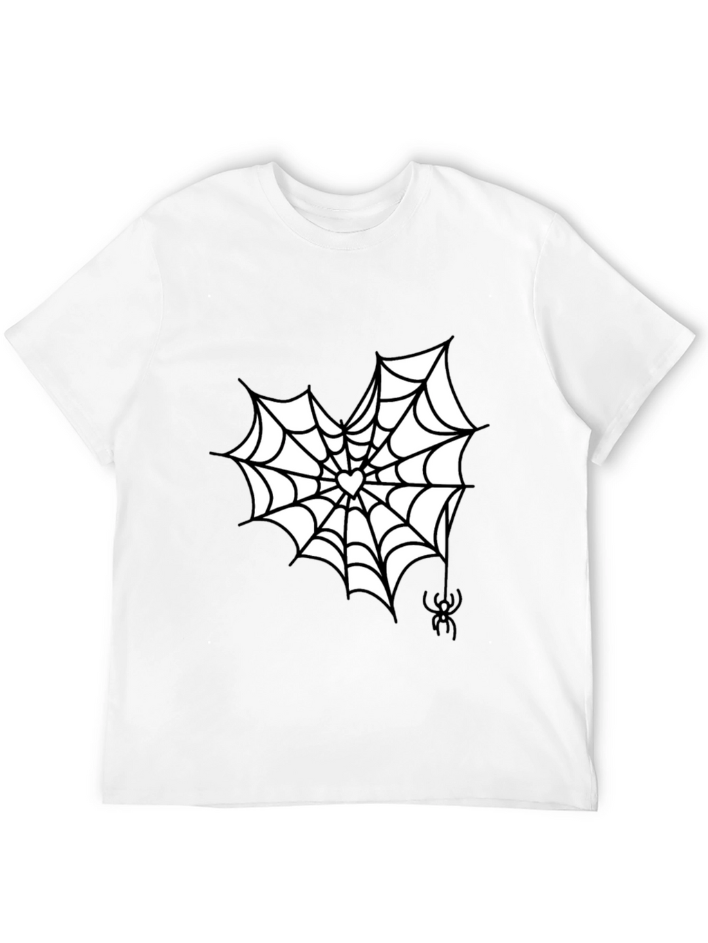 Spiderweb Heart Graphic Tee - Halloween Style
