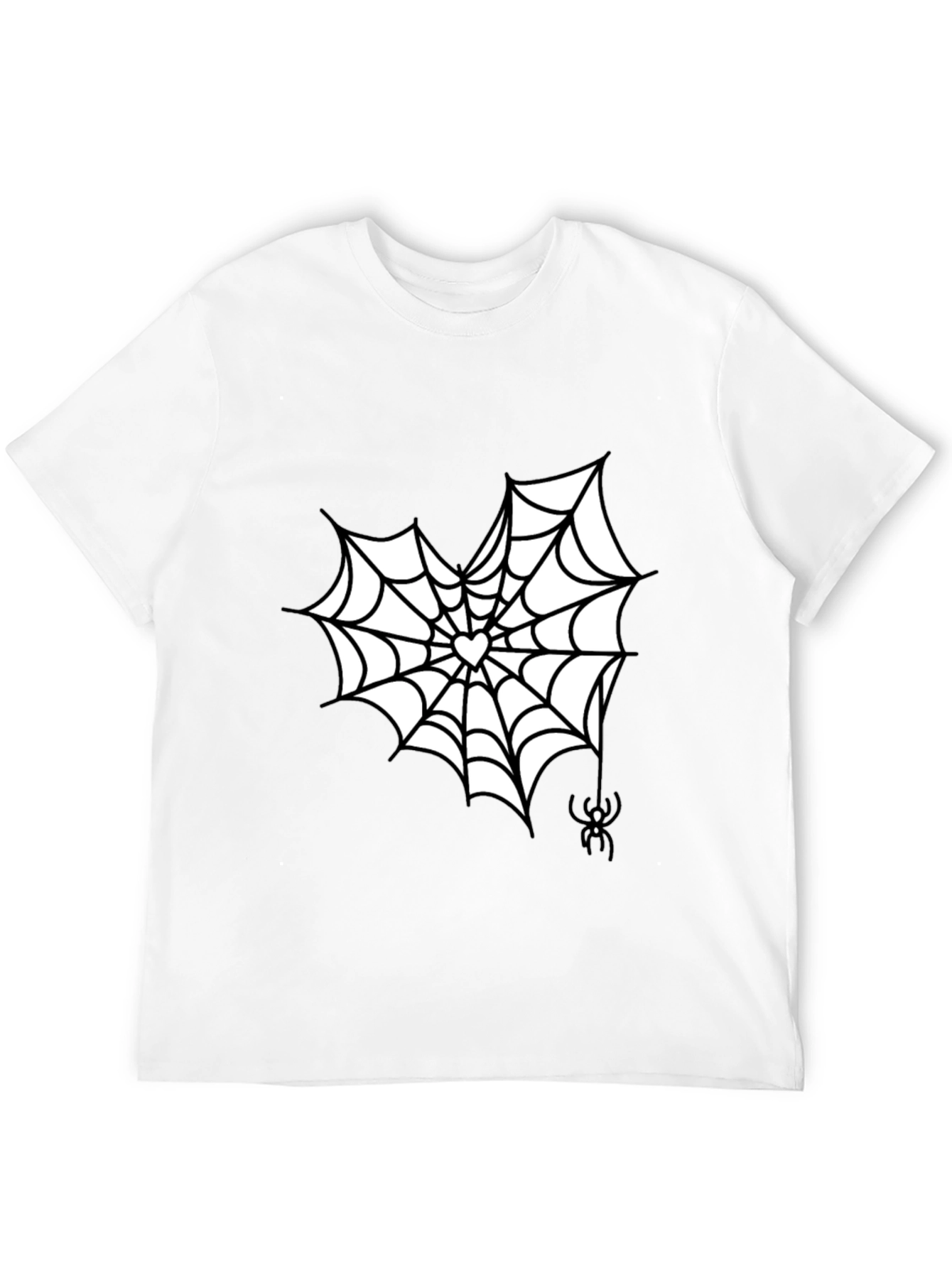 Spiderweb Heart Graphic Tee - Halloween Style