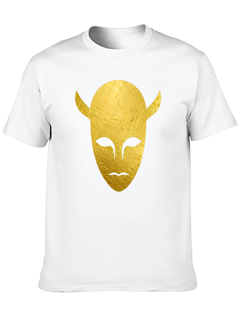 Golden Horned Mask Graphic Tee - Black T-Shirt