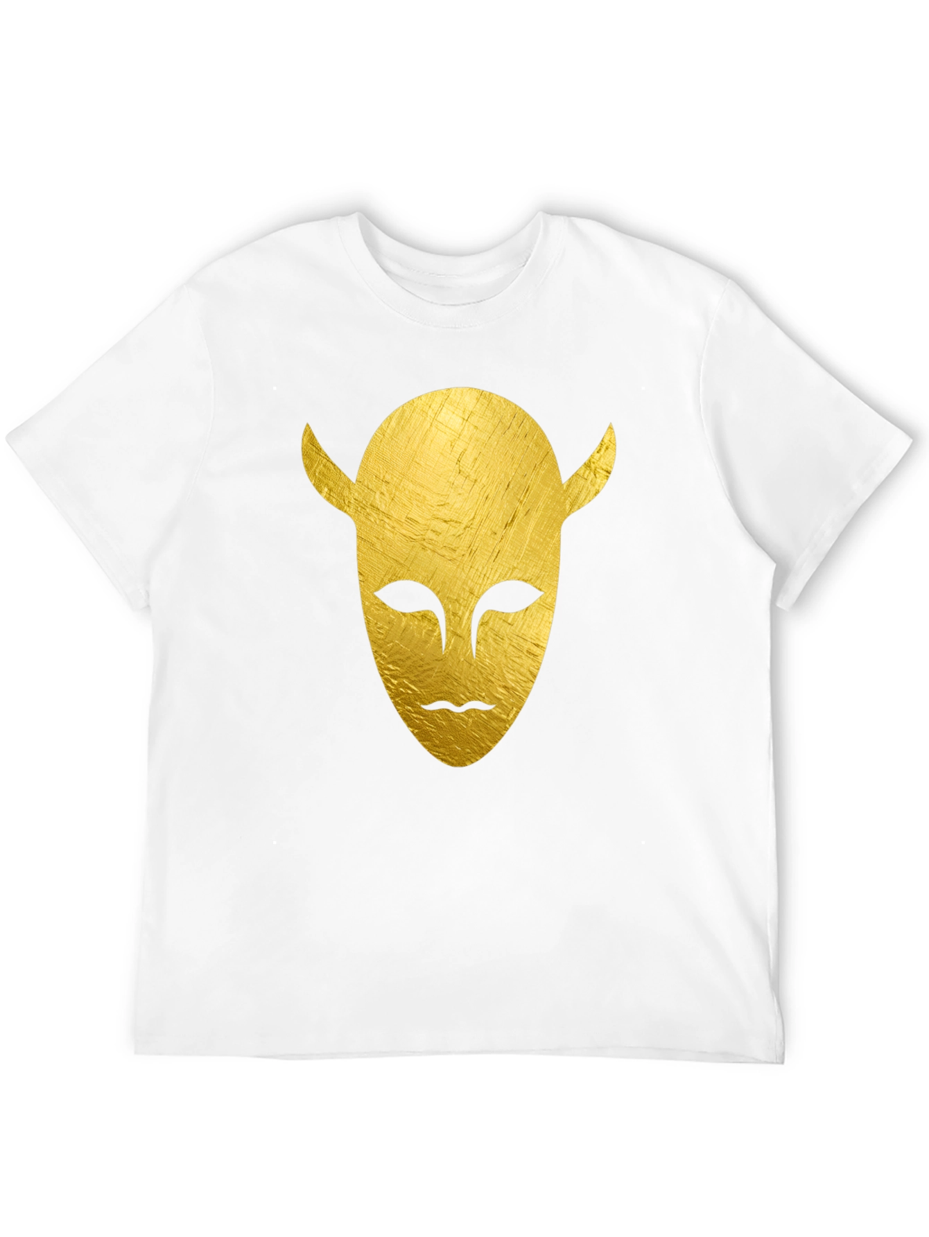 Golden Horned Mask Graphic Tee - Black T-Shirt