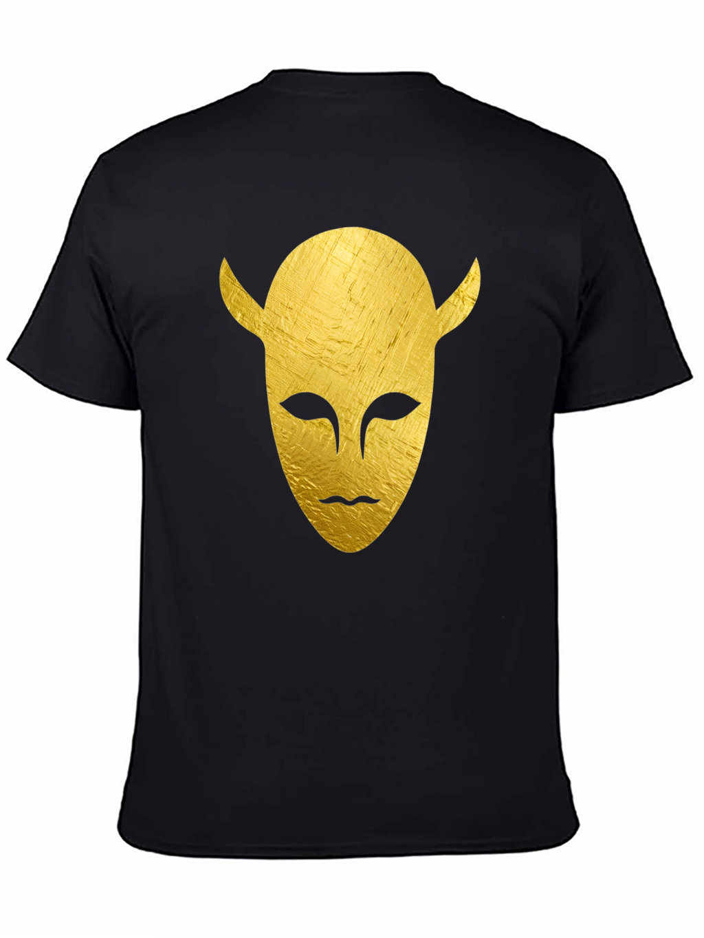 Golden Horned Mask Graphic Tee - Black T-Shirt