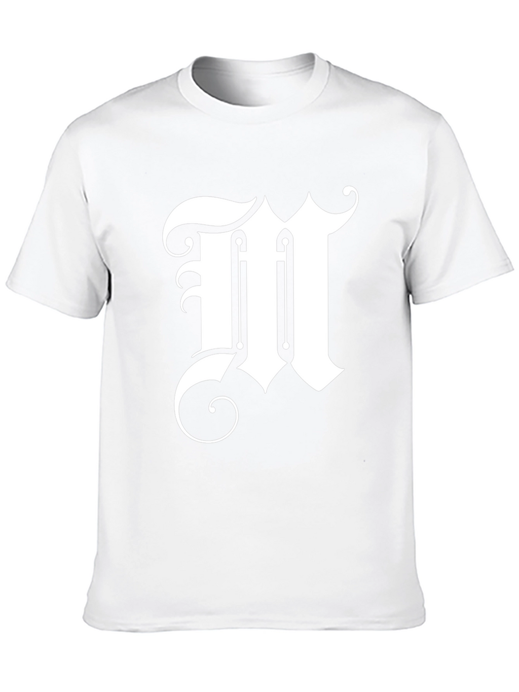 Elegant Letter M Graphic Tee - Black