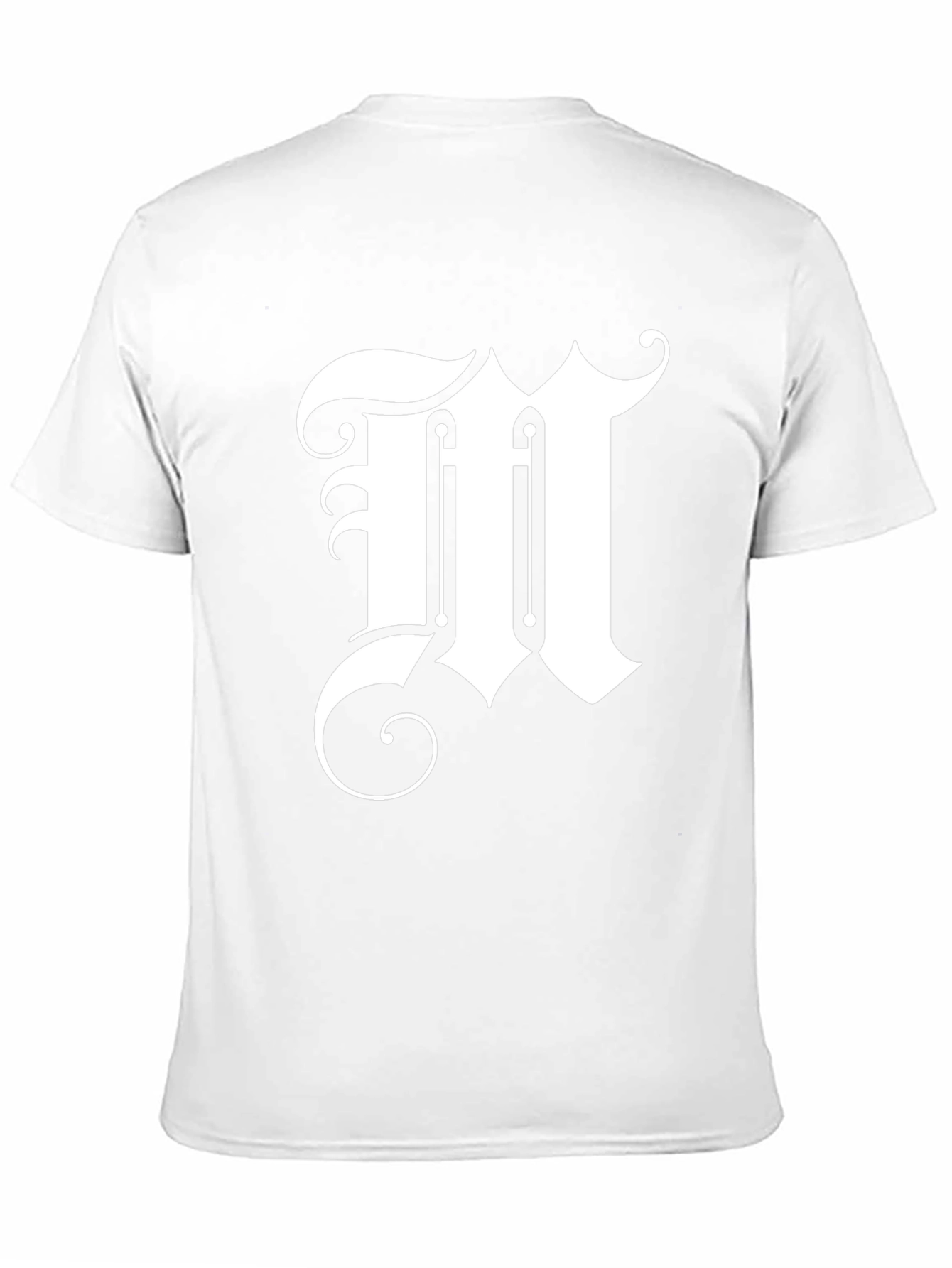 Elegant Letter M Graphic Tee - Black