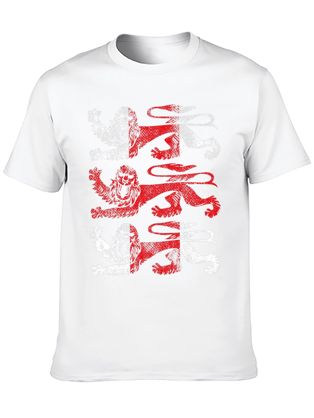 Heraldic Lions Graphic Tee - Black Cotton T-Shirt