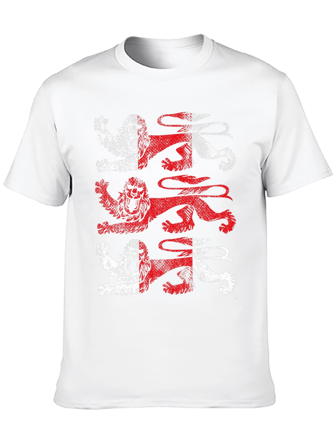 Heraldic Lions Graphic Tee - Black Cotton T-Shirt