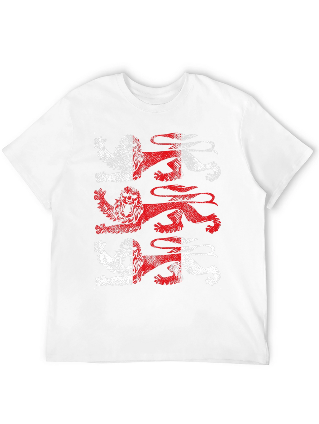 Heraldic Lions Graphic Tee - Black Cotton T-Shirt