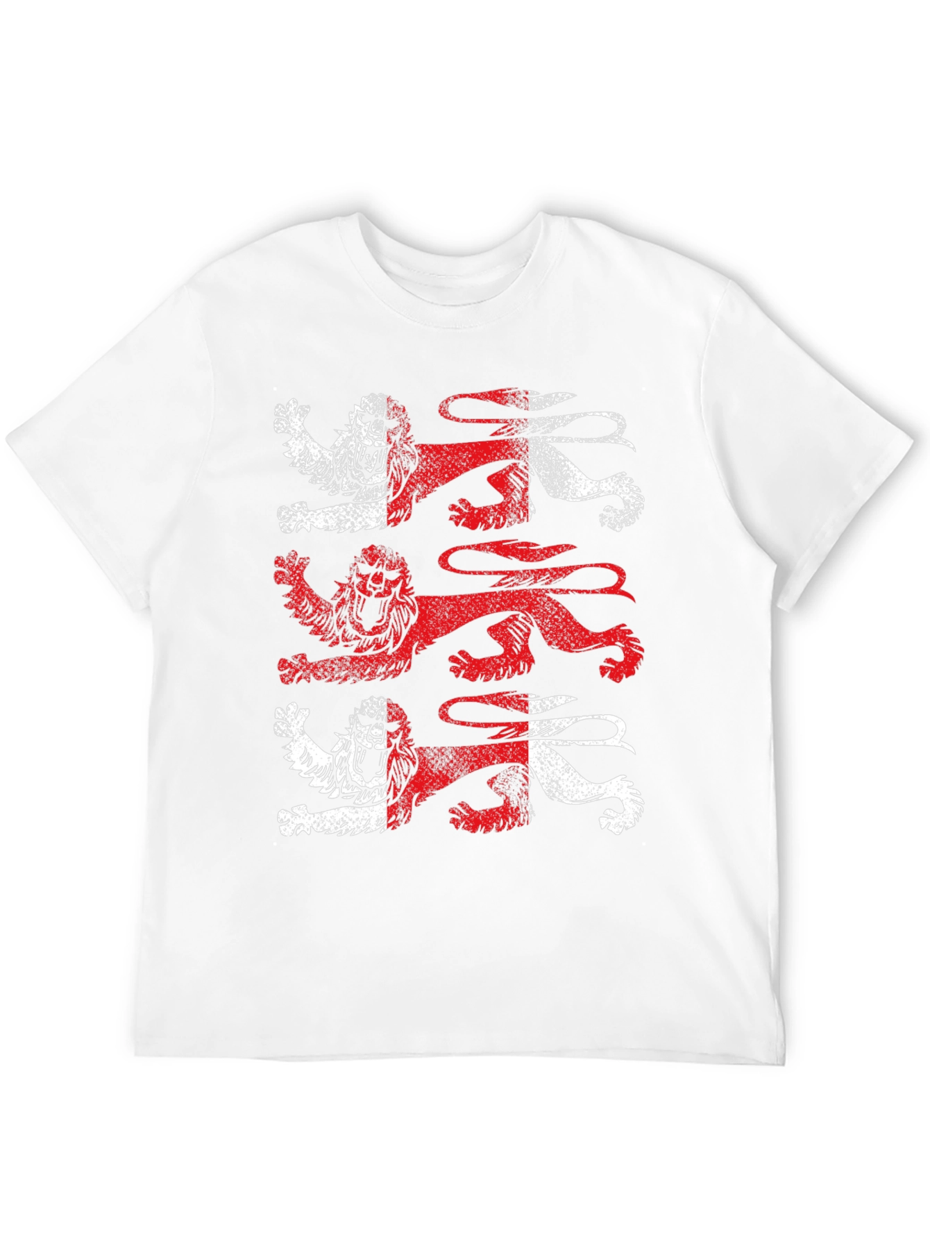 Heraldic Lions Graphic Tee - Black Cotton T-Shirt
