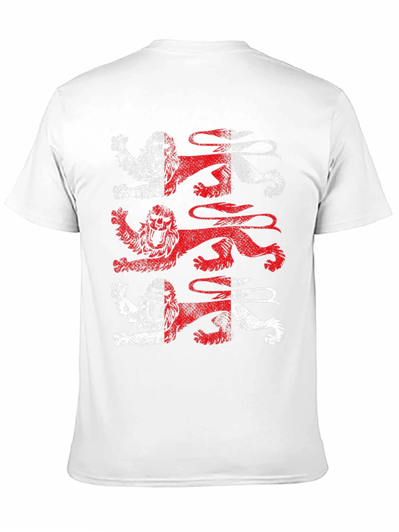 Heraldic Lions Graphic Tee - Black Cotton T-Shirt
