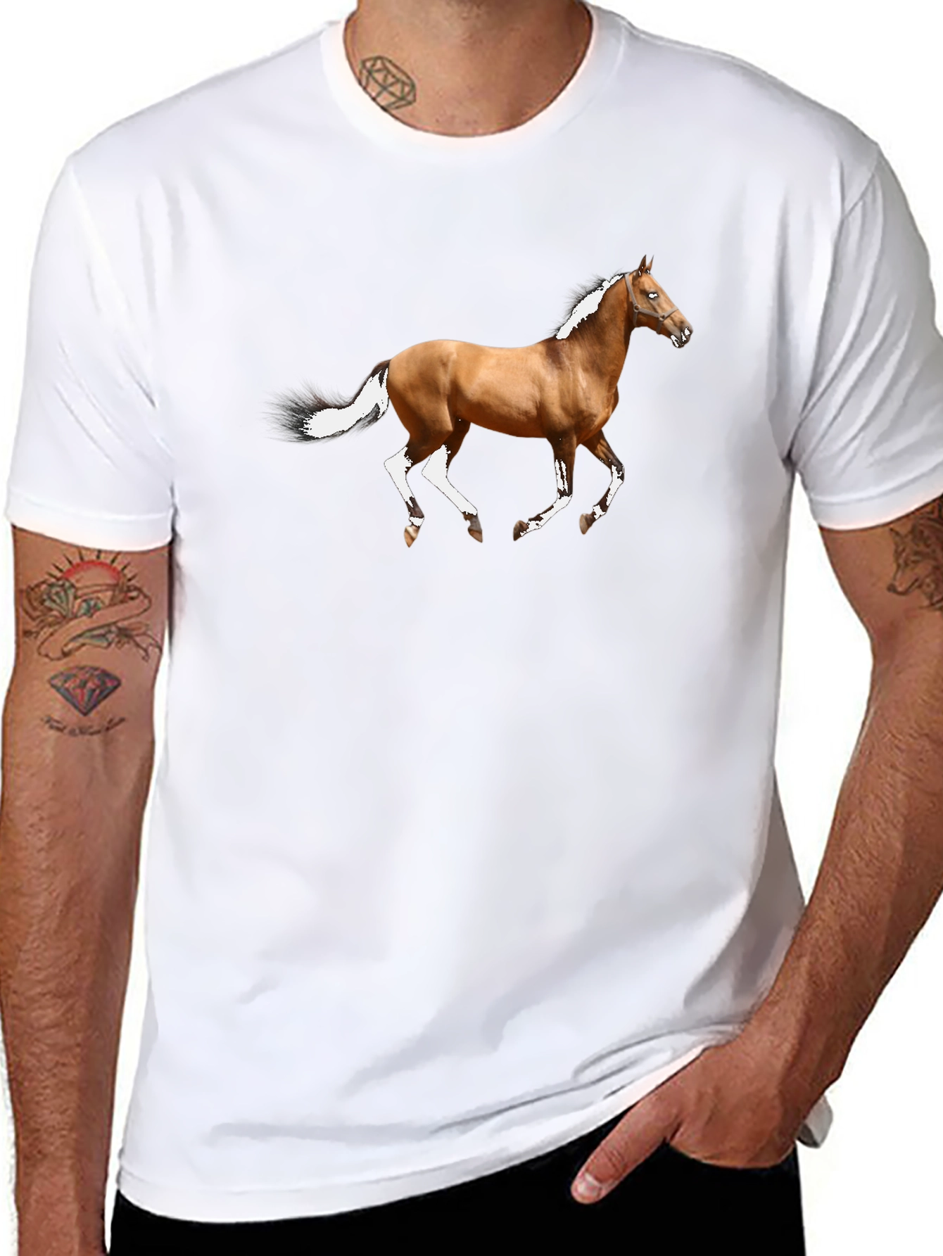 Horse Graphic Tee - Black Unisex T-Shirt