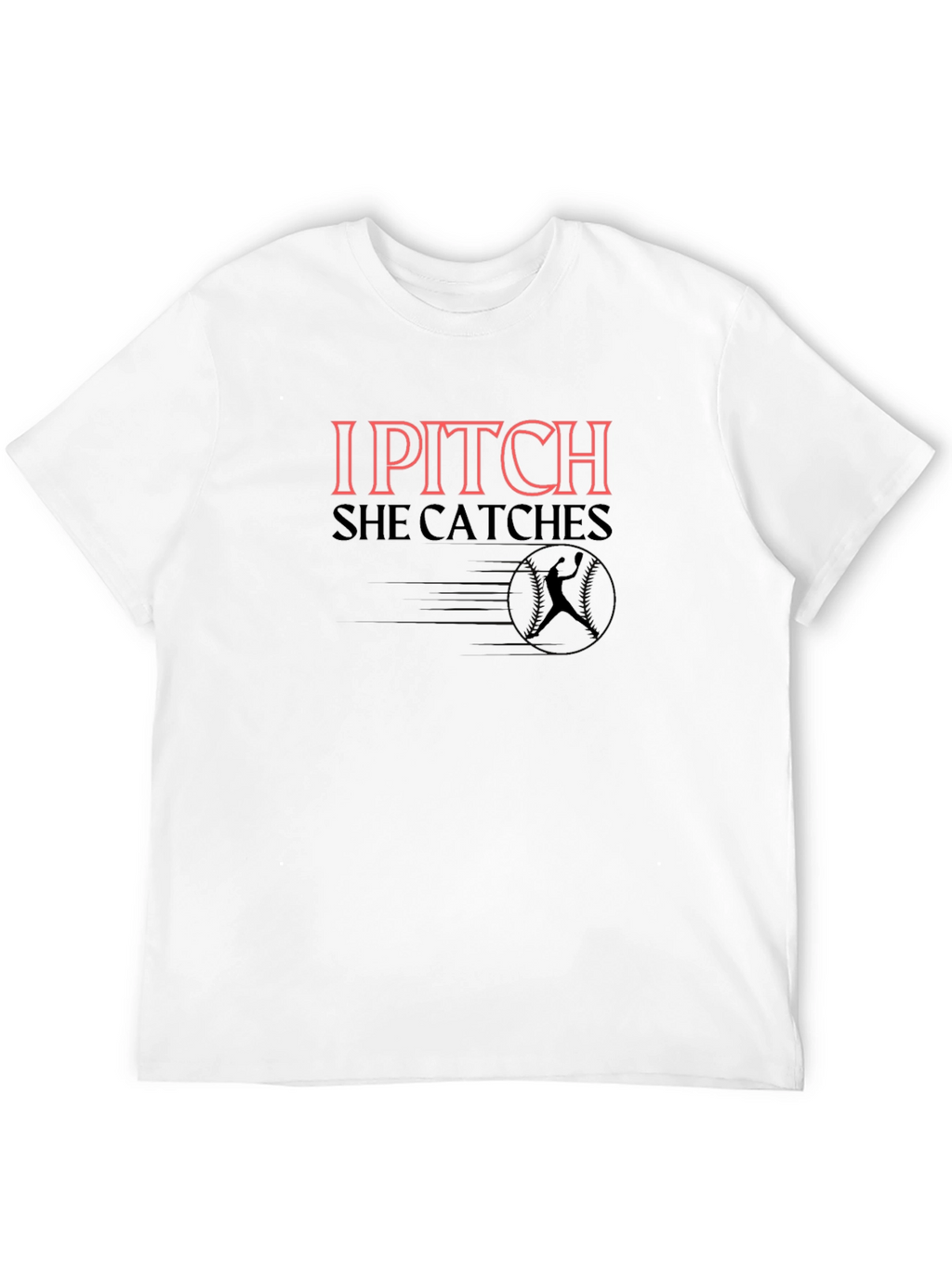 I Pitch She Catches Baseball Graphic Tee