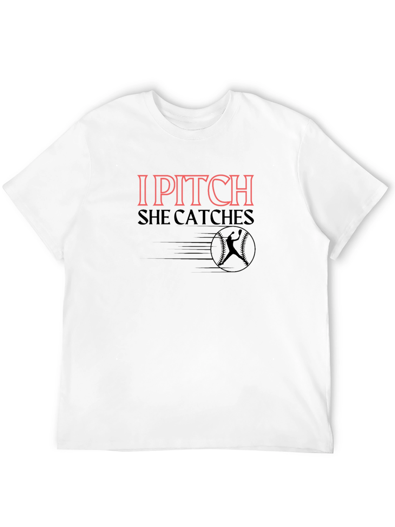 I Pitch She Catches Baseball Graphic Tee