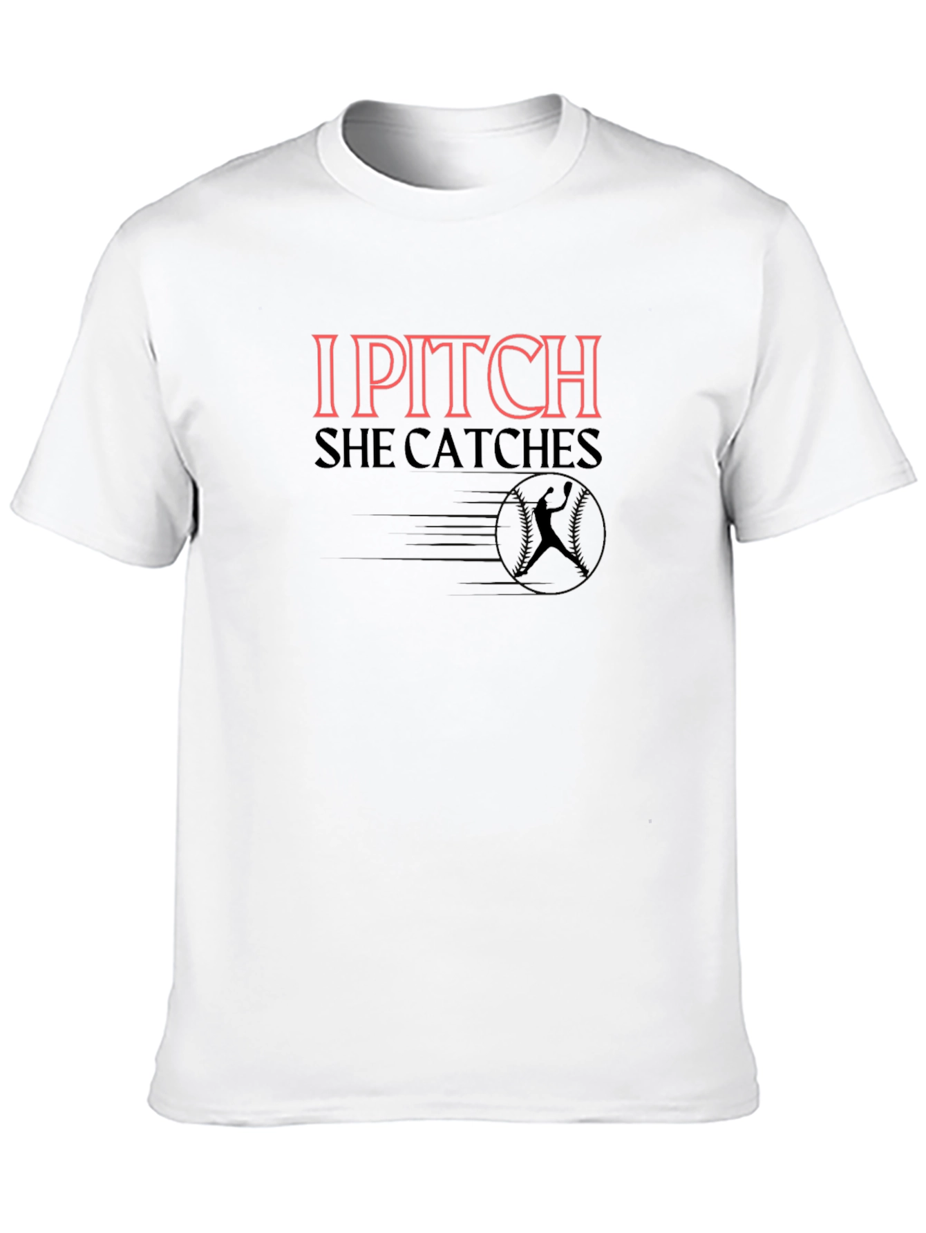 I Pitch She Catches Baseball Graphic Tee