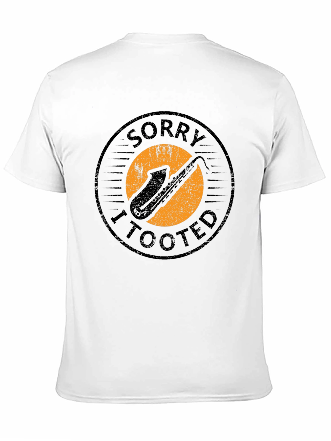 Sorry I Tooted Saxophone Graphic Tee - Humorous Black T-Shirt