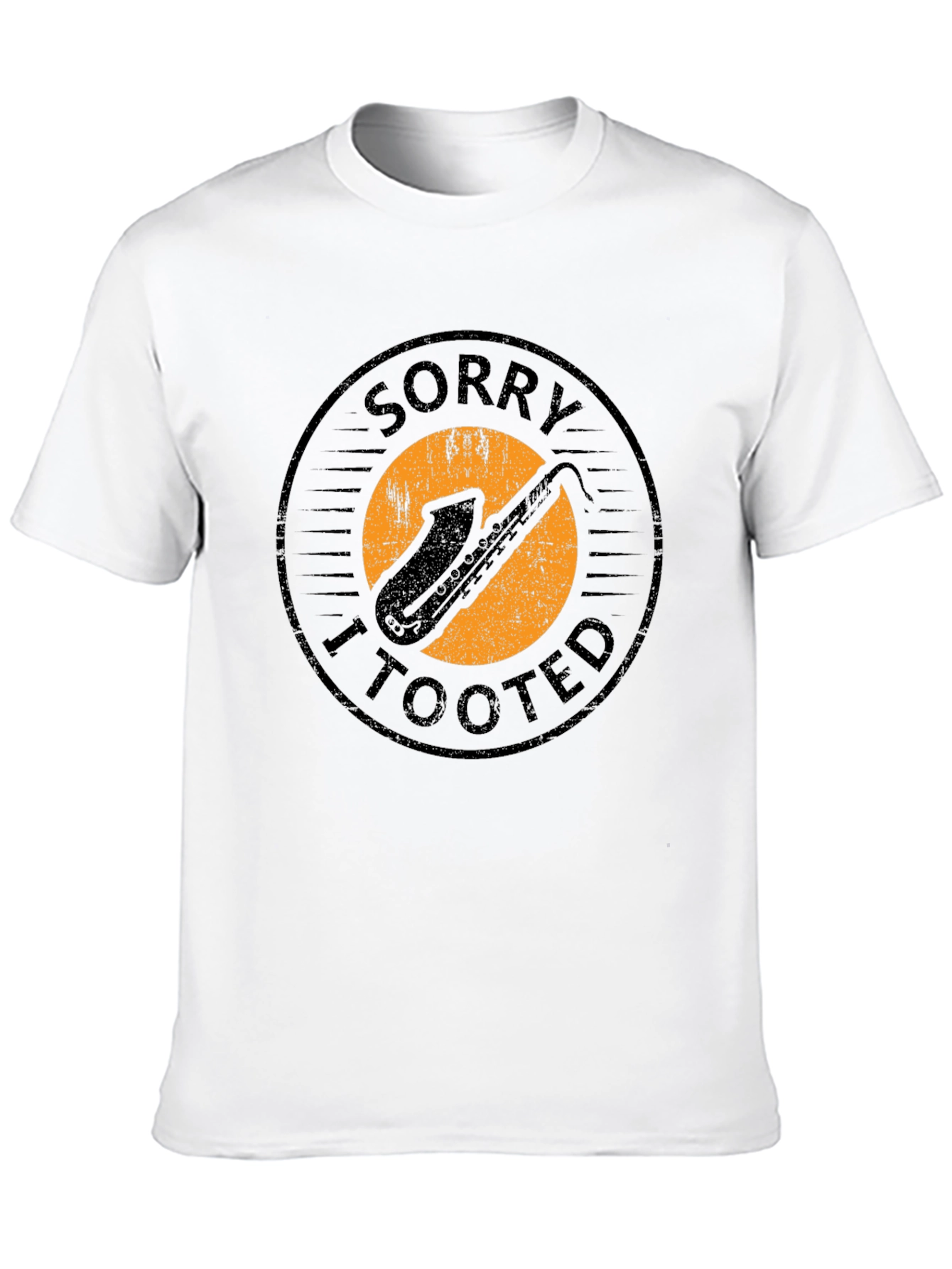 Sorry I Tooted Saxophone Graphic Tee - Humorous Black T-Shirt