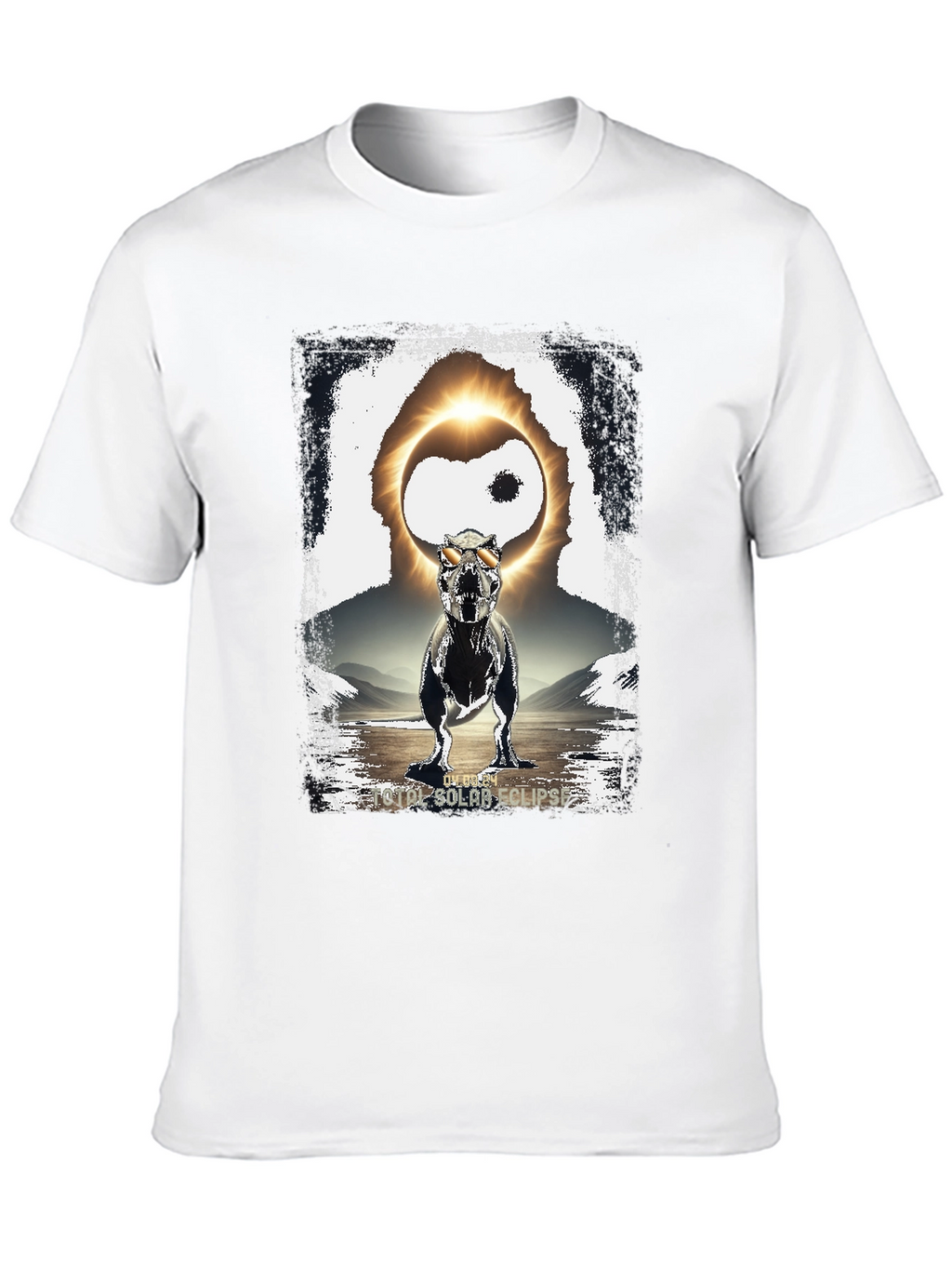 Dinosaur Solar Eclipse Graphic T-Shirt