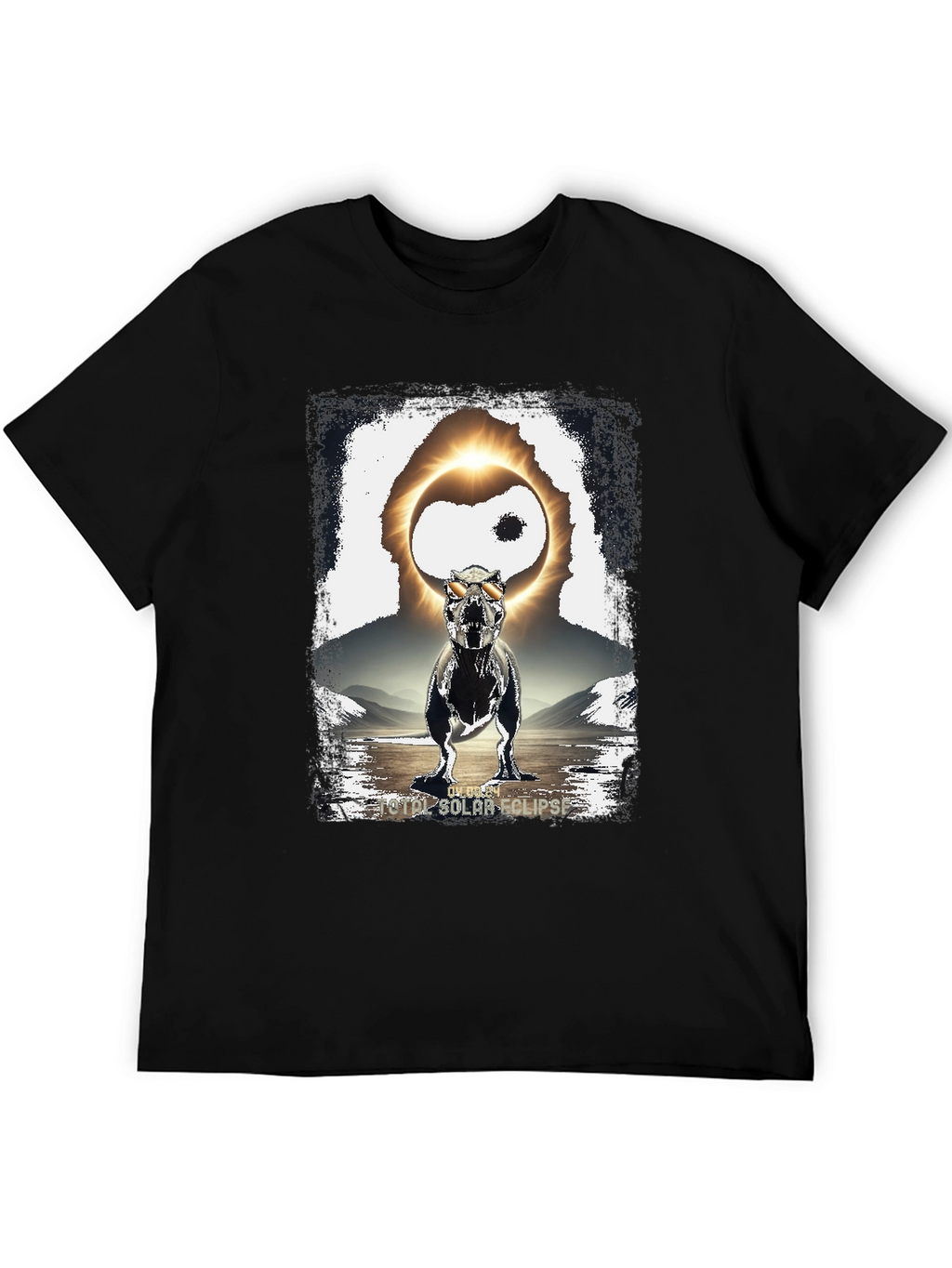 Dinosaur Solar Eclipse Graphic T-Shirt