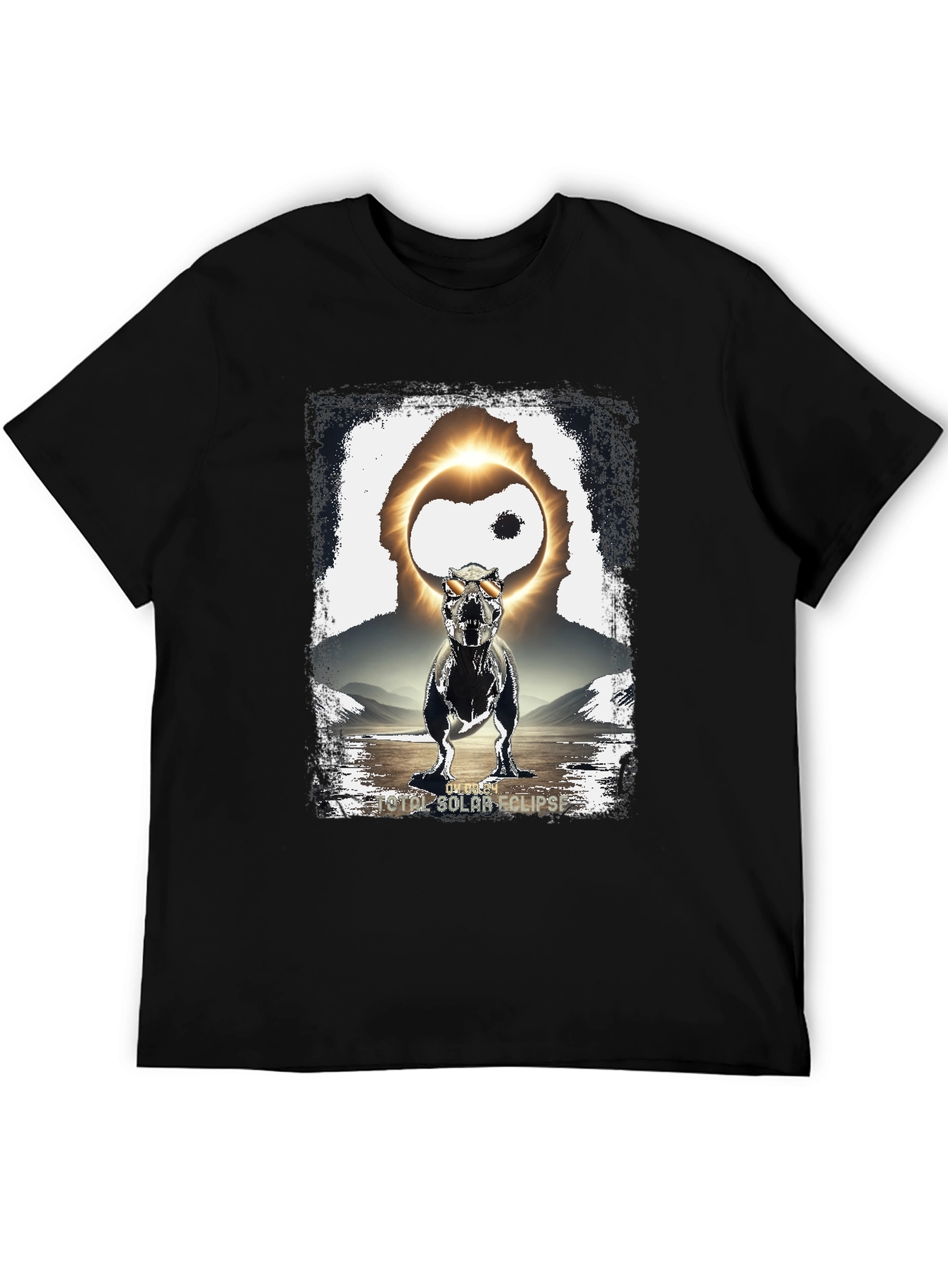 Dinosaur Solar Eclipse Graphic T-Shirt