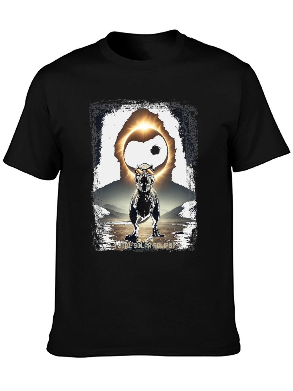 Dinosaur Solar Eclipse Graphic T-Shirt