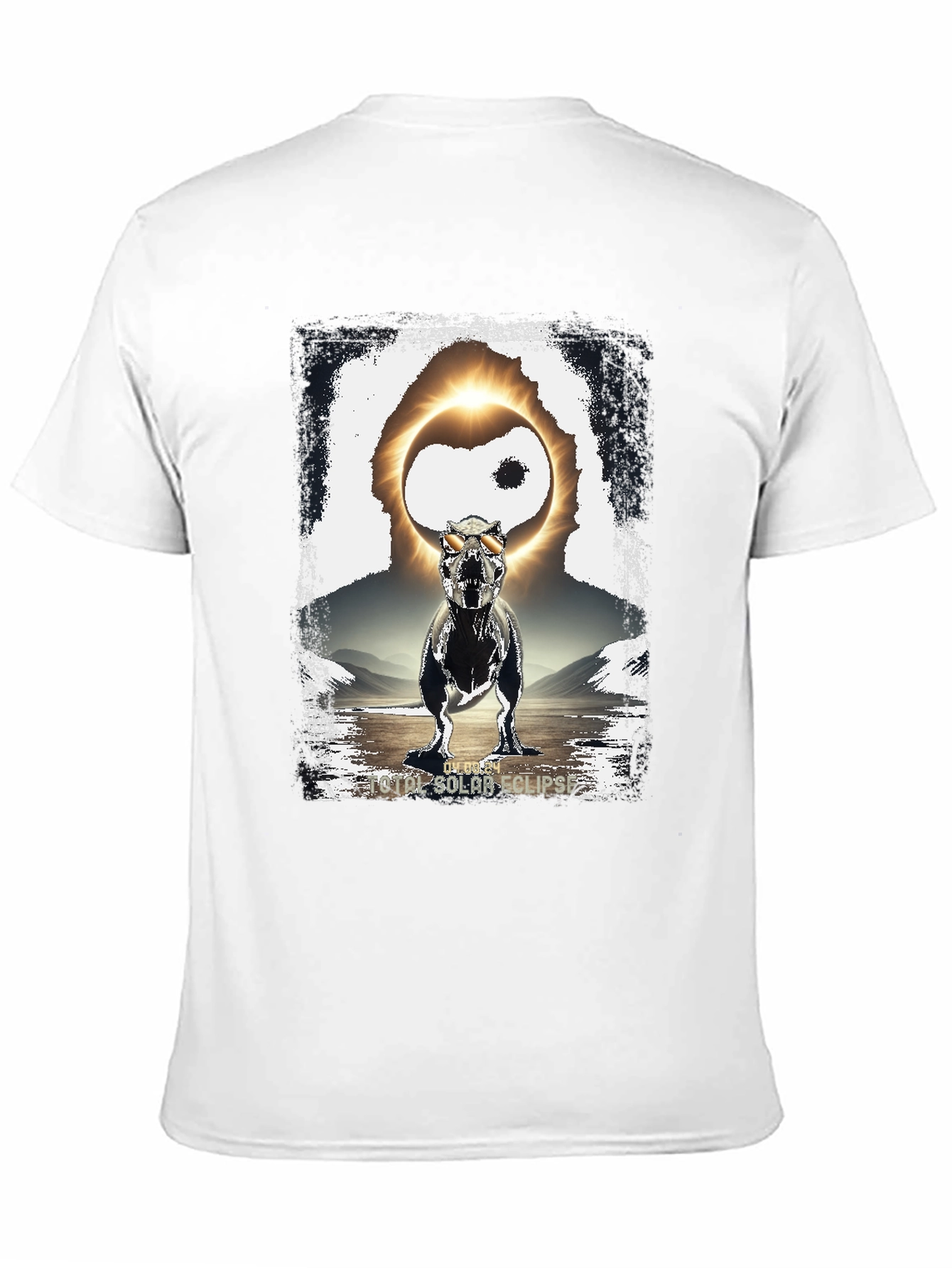 Dinosaur Solar Eclipse Graphic T-Shirt