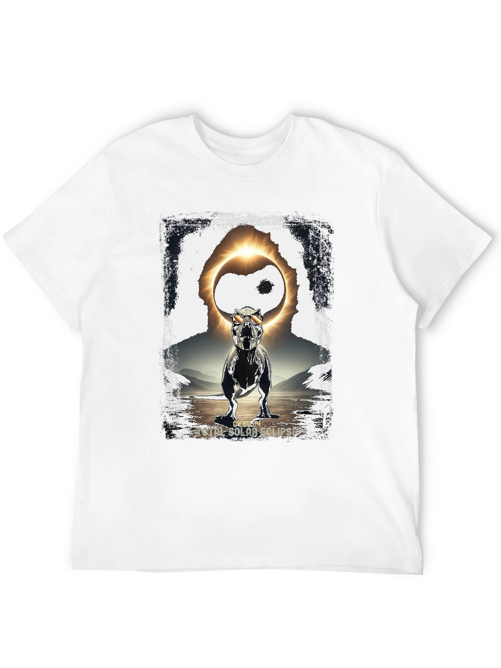Dinosaur Solar Eclipse Graphic T-Shirt