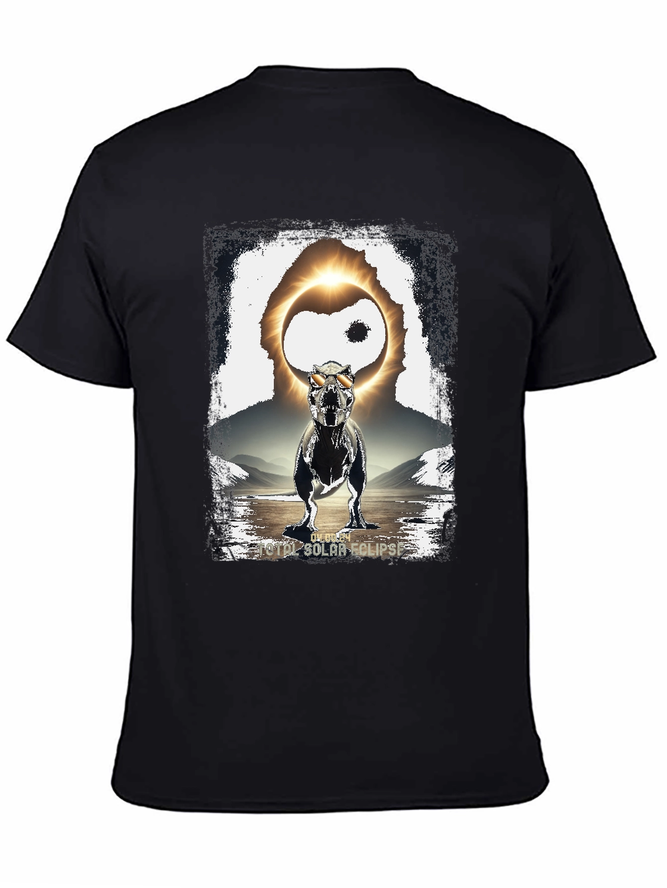 Dinosaur Solar Eclipse Graphic T-Shirt